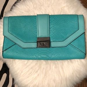 Bcbg snake skin clutch